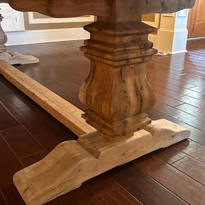 RESTORATION HARDWARE ~ Rustic Heavy Solid Wood Trestle Table ~ Excellent