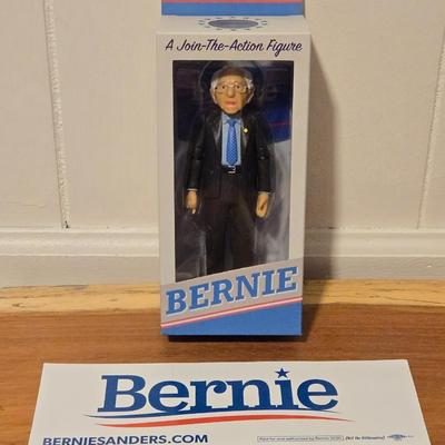 Bernie Figure & Bumper Sticker