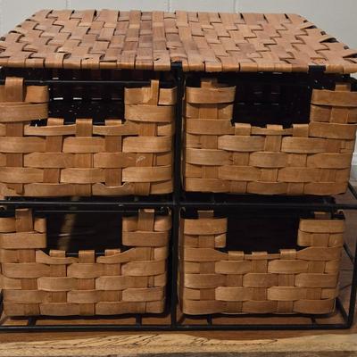 Desk or Counter Top Wicker 4 Drawer Storage