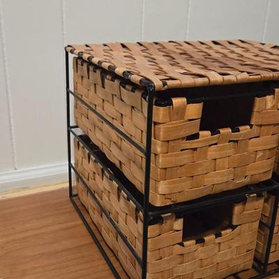 Desk or Counter Top Wicker 4 Drawer Storage
