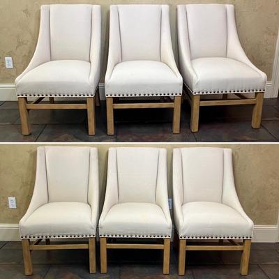 BERNHARDT ~ Six (6) Matching Upholstered Nail Head Trim Chairs ~ *Read Details