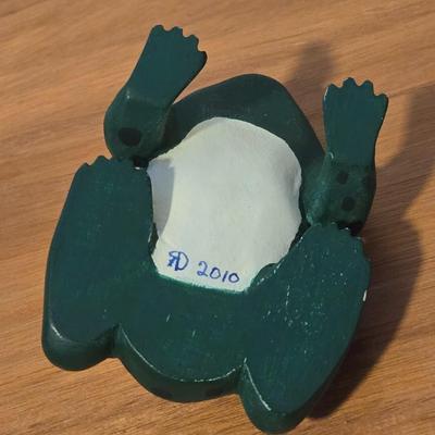 Artist Made & Signed Wood Frog