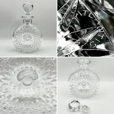 ATLANTIS ~ Pair (2) ~ Round Crystal Liquor Decanters With Stoppers
