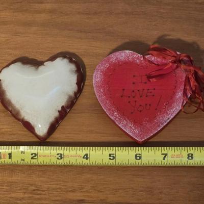 Wood & Ceramic Heart Deco