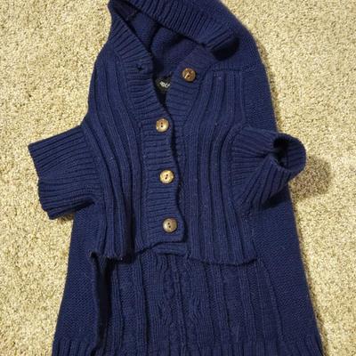 Navy Blue Dog Hooded Sweater