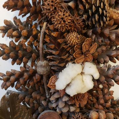 First Place NC State Fair Pine Cone Wreath (H-KD)