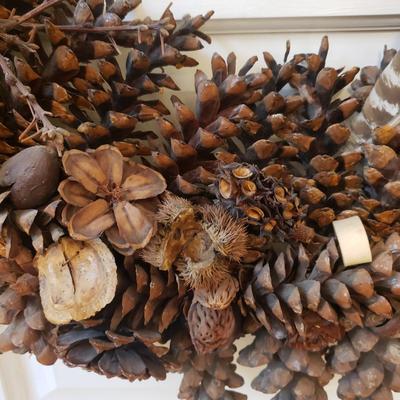 First Place NC State Fair Pine Cone Wreath (H-KD)