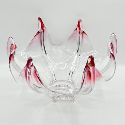 MURANO ~ Pink Art glass Decorative Bowl