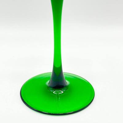 LUMINARC ~ Grape Vine & Green Stem Wine Glasses ~ Set Of Six (6)