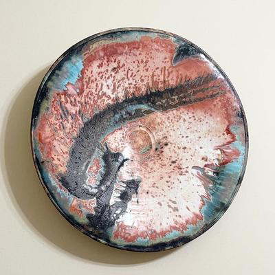 24” Wall Hanging Glazed Pottery Decor