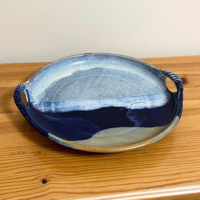 18” Round Glazed Pottery Tray