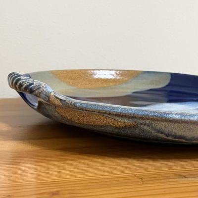18” Round Glazed Pottery Tray