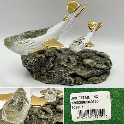 Art Glass Marine Life With Gold Accents ~ Set Of Three (3)