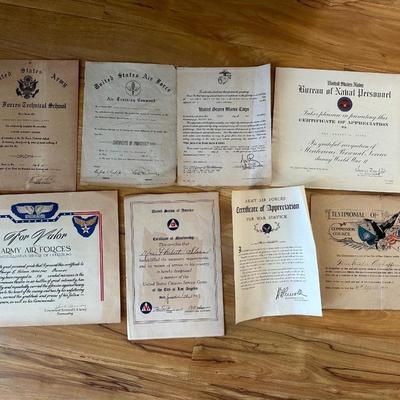 Various Military Certificates