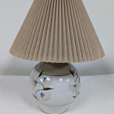 Pair Of Ceramic Floral Design Table Lamps