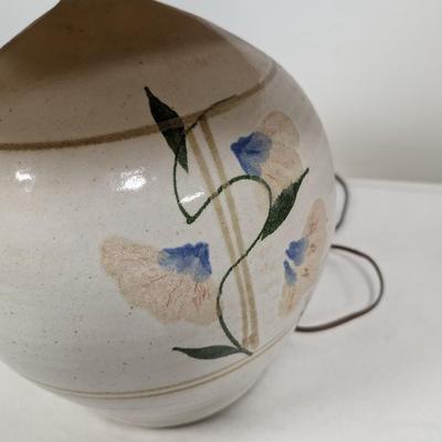 Pair Of Ceramic Floral Design Table Lamps
