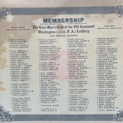 Membership The Last Mans Club of the old Command, New Orleans