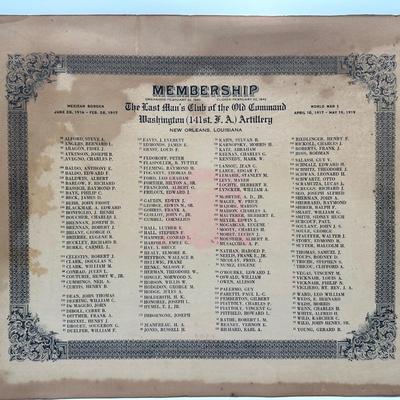 Membership The Last Mans Club of the old Command, New Orleans