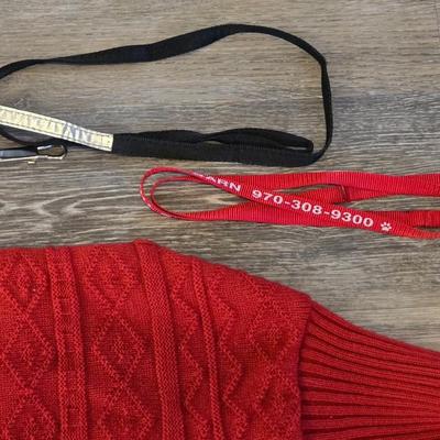 Dog Sweater and 2 Leashes