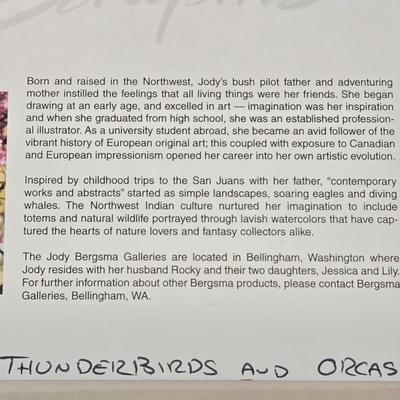 Original Artwork "Thunderbirds and Orcas" with a Pottery Piece