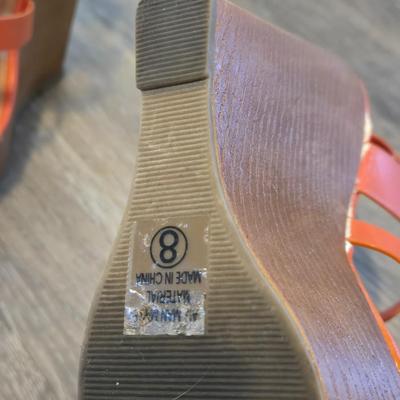 Orange Wedge Sandals