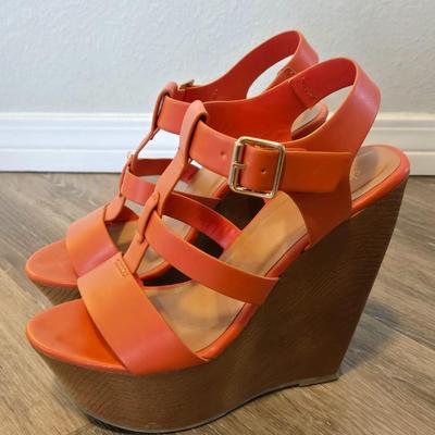 Orange Wedge Sandals