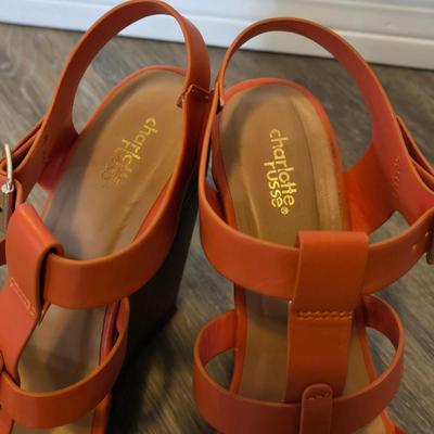 Orange Wedge Sandals
