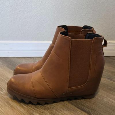 Brown Wedge Booties