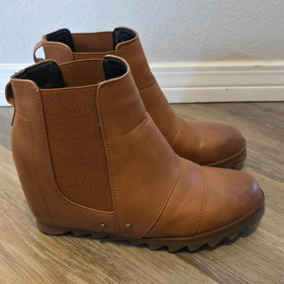 Brown Wedge Booties