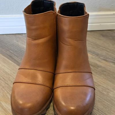 Brown Wedge Booties