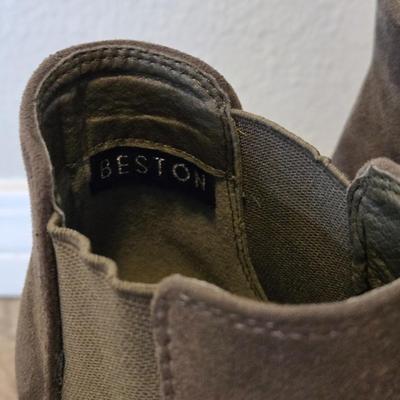 Brown Suede Like High Heel Booties