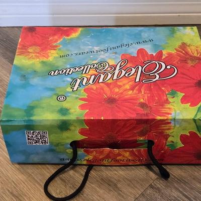 Blue Flower Wedges with the Box