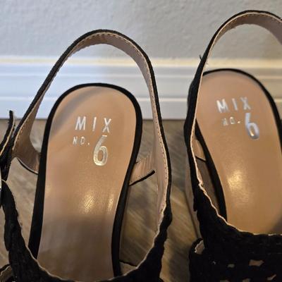 Black Wedge Sandals