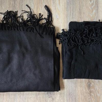 (2) Black Scarves - one is Pashmina