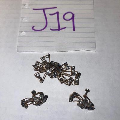 J19-Earrings and a brooch