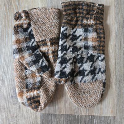 Plaid Mittens and Goretex Ear Muffs