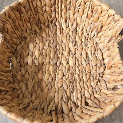 Wicker Basket with Wood Handles
