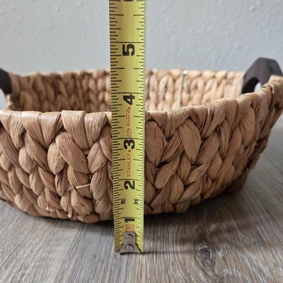 Wicker Basket with Wood Handles