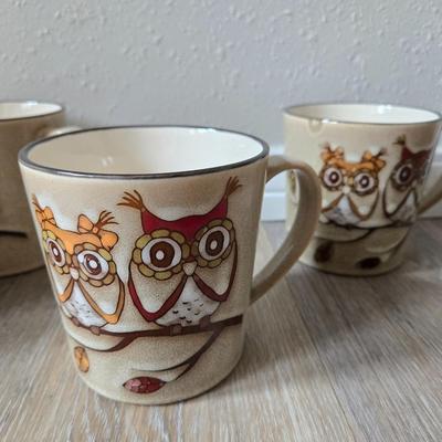 (5) Great Gatherings Owl Mugs