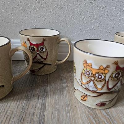 (5) Great Gatherings Owl Mugs