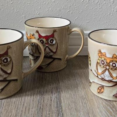 (5) Great Gatherings Owl Mugs