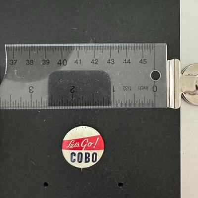 Lets go COBO pin 1956 Albert Cobo Michigan