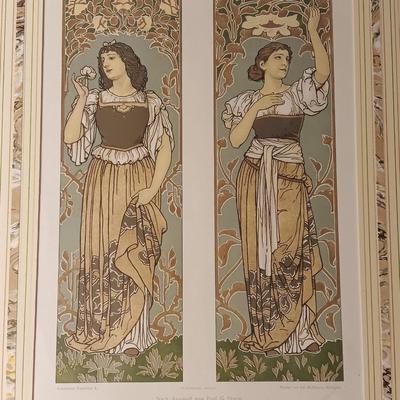 Art Nouveau - Superb antique lithography Print 1909 - Decorative models - Dekorative Vorbilder X.