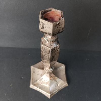 Sterling candle holder with stemware