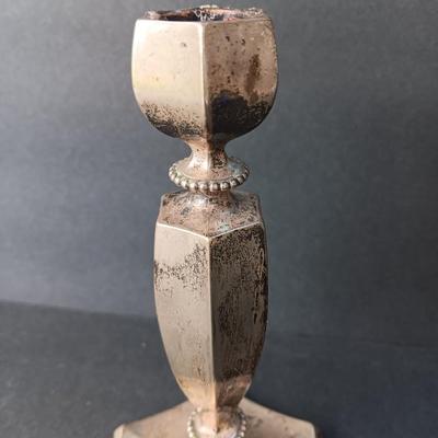 Sterling candle holder with stemware
