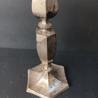 Sterling candle holder with stemware