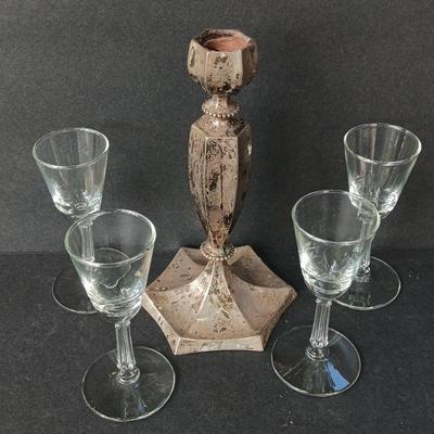 Sterling candle holder with stemware