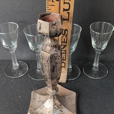 Sterling candle holder with stemware