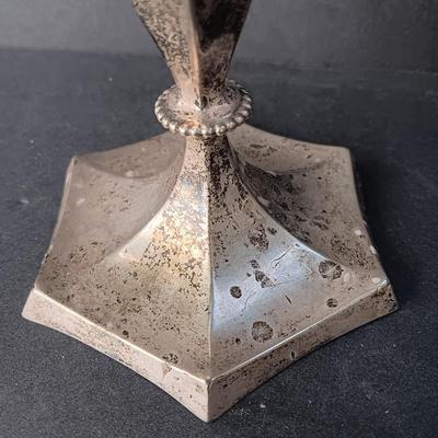 Sterling candle holder with stemware