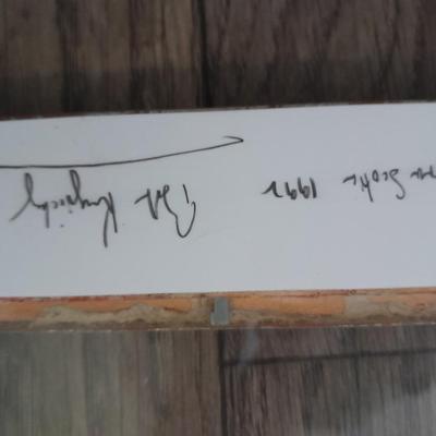 Wooden Boat with signed framed photograph